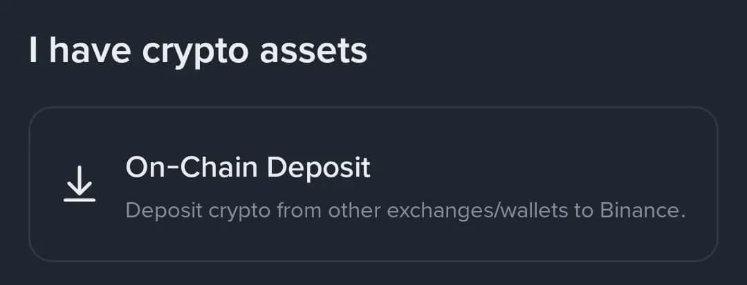 Binance Deposit 