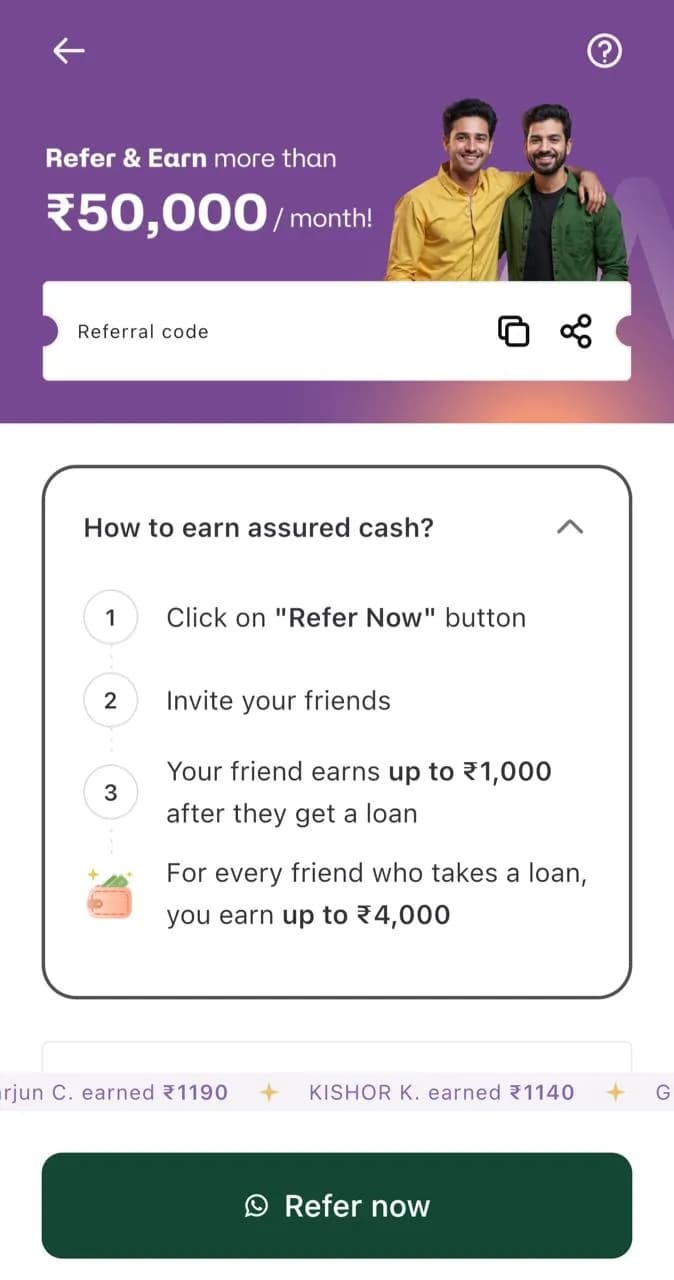 Moneyview Referral Code
