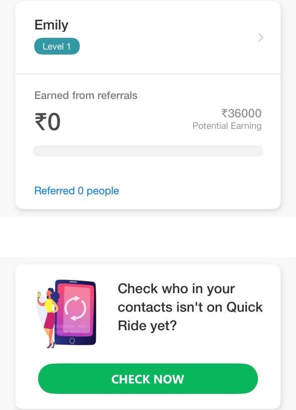 Quick Ride Referral code and rewards