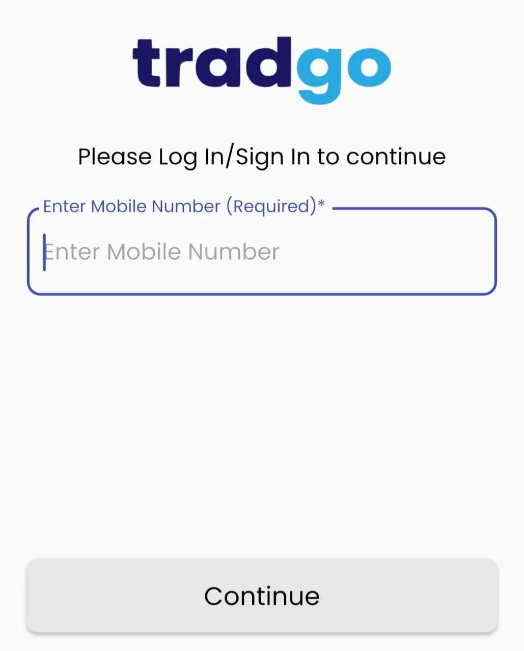 Tradgo App Register 
