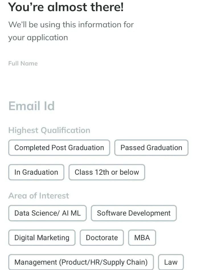 UpGrad Register 