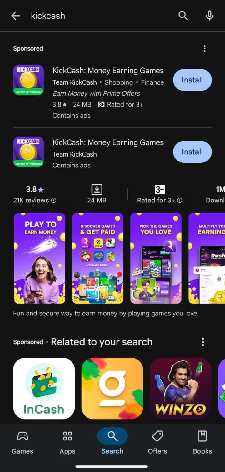 kickcash referral code