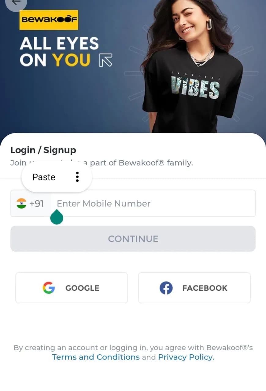 Bewakoof app sign up 2025