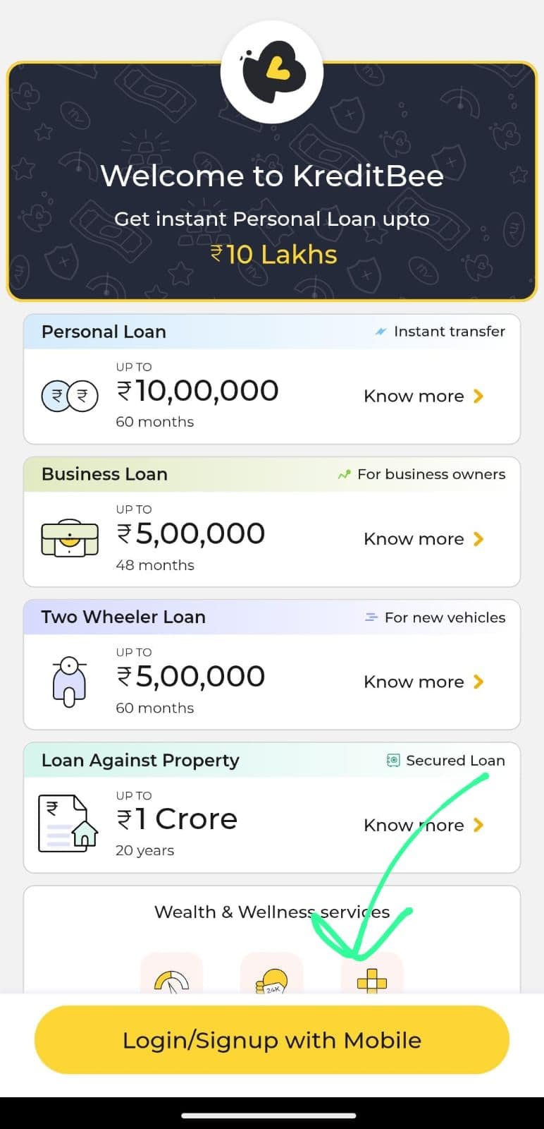 KreditBee app sign up 2025