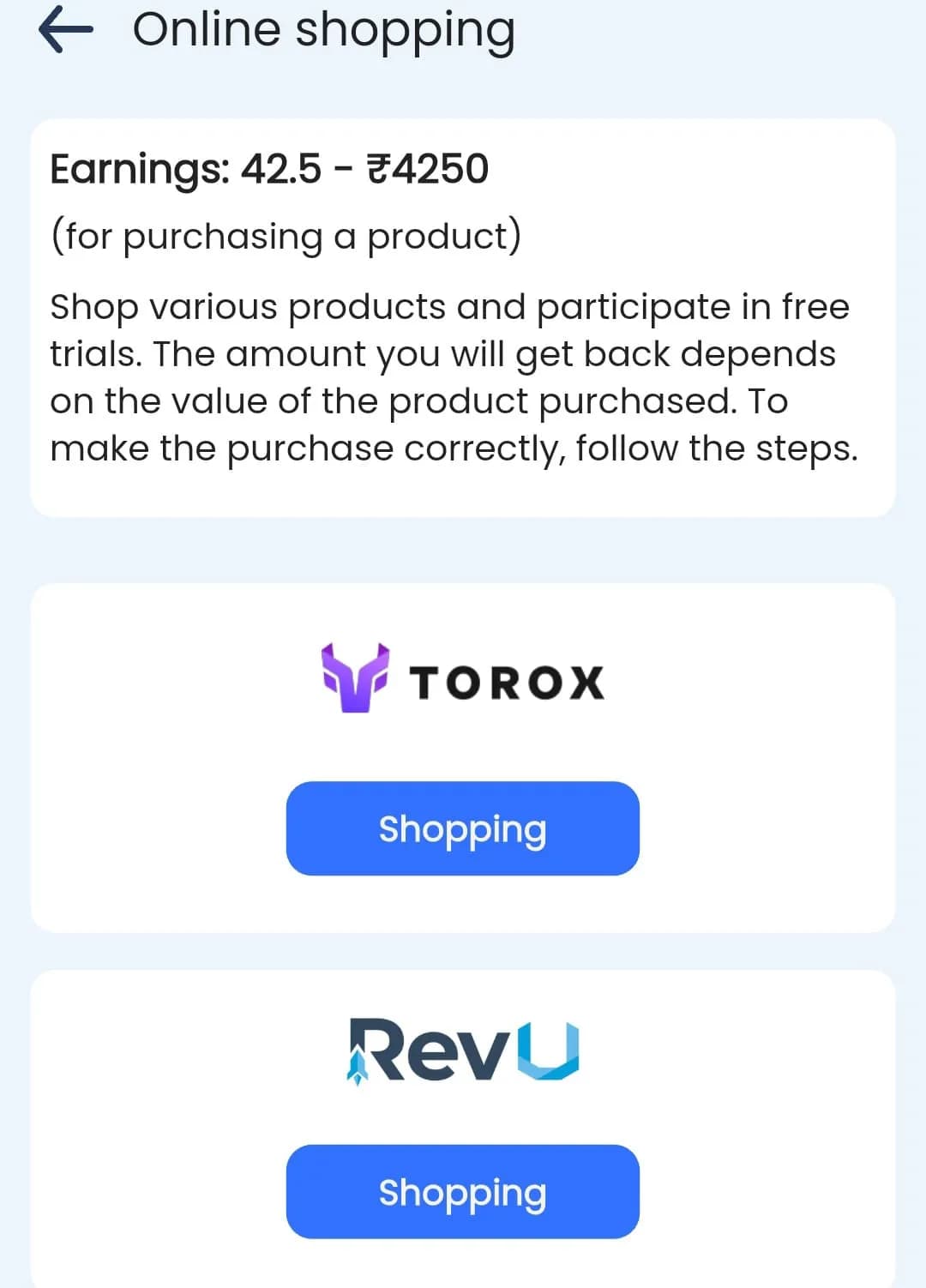 paidwork online shopping