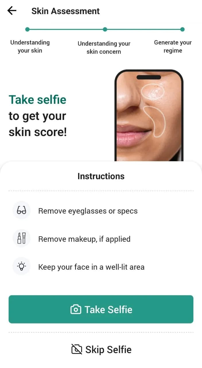 the derma co skin assesment 