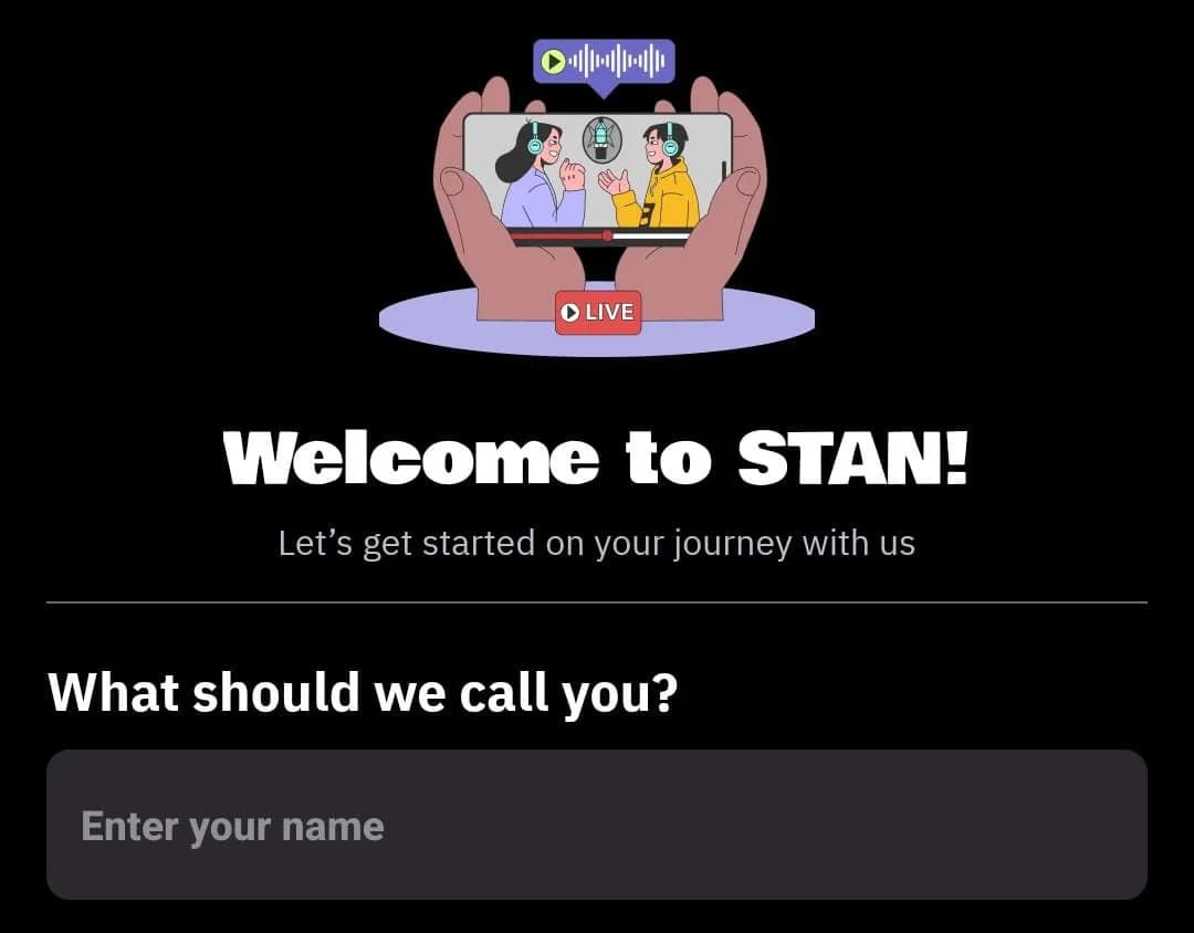 Stan app sign up 2025